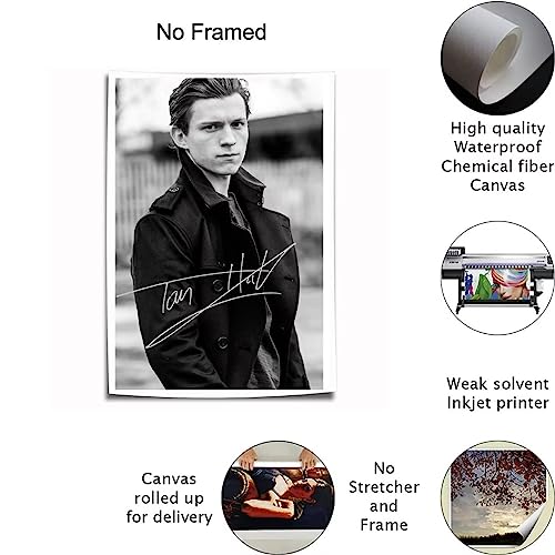 Signed Tom Holland Aesthetic Canvas Print 12x18 - Unframed Wall Art for Modern Family Bedrooms